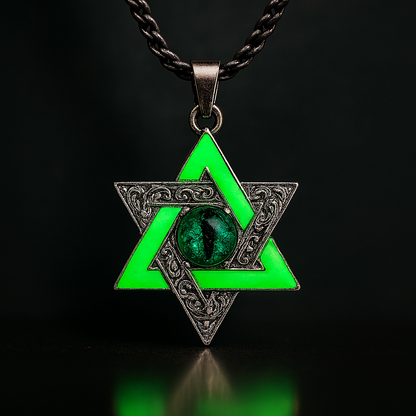 Hexaether Sigil --- Nightglyphs Luminescent Necklace