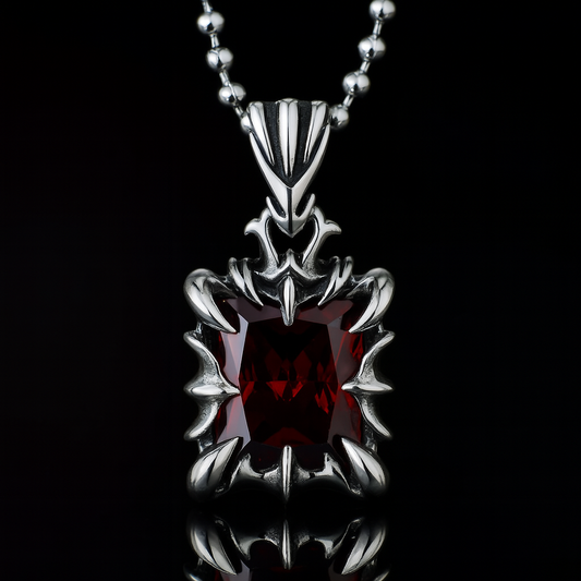 HexGleam Stainless Steel Gem Pendant Unisex Necklace