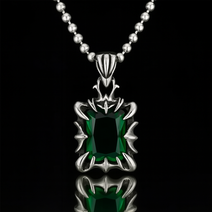 HexGleam Stainless Steel Gem Pendant Unisex Necklace