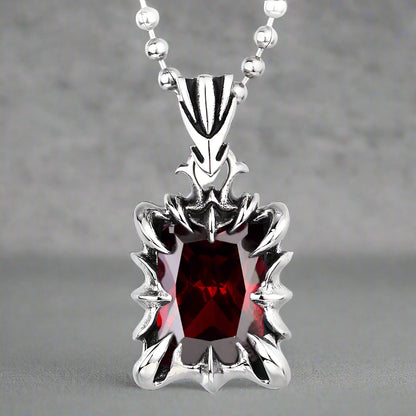 HexGleam Stainless Steel Gem Pendant Unisex Necklace