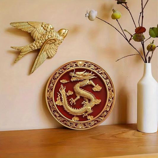 FengLong's Blessing 2D Decorative Aluminum Dragon Wall Plaque