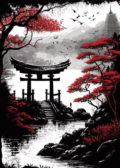 Mythika Nihon Japanese Landscape Canvas