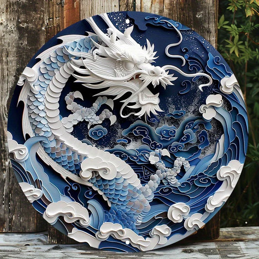 Myrkhazan the Tidelord 2D Decorative Aluminum Dragon Wall Plaque