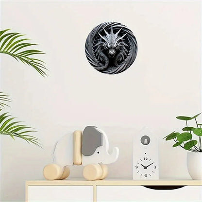 Serrathar the Steelshade 2D Decorative Aluminum Dragon Wall Plaque