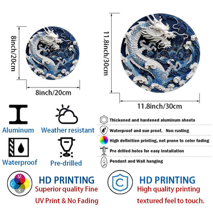 Myrkhazan the Tidelord 2D Decorative Aluminum Dragon Wall Plaque