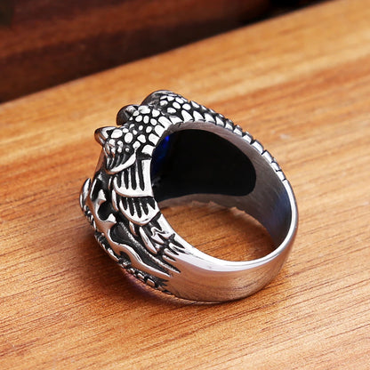 Voidclasp Unisex Dragon Crystal Claw Stainless Steel Ring