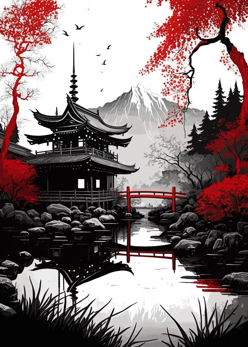 Mythika Nihon Japanese Landscape Canvas