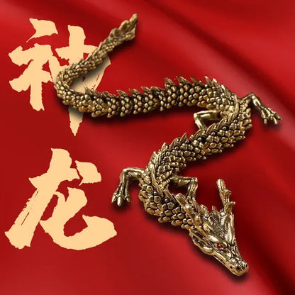 Jinlong Jing Multi-Jointed Chinese Dragon Metallic Figurine
