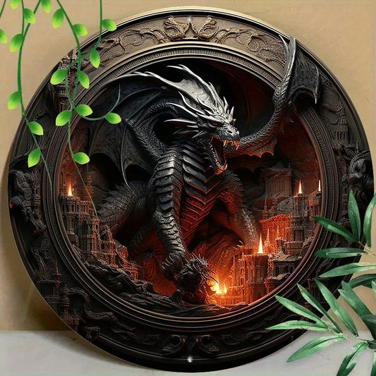 Drakmor the Endbringer 2D Decorative Aluminum Dragon Plaque