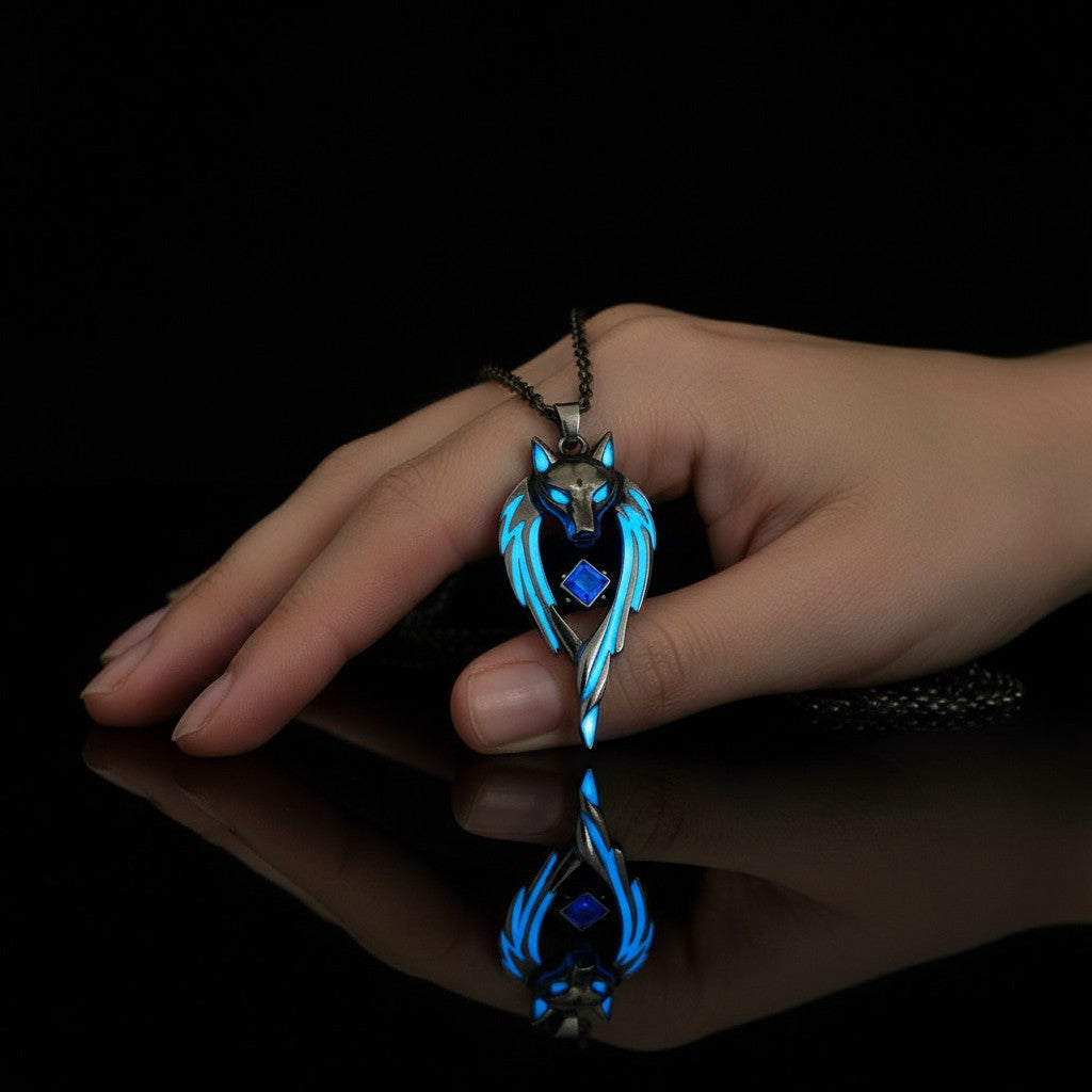 Moonfang Totem --- Nightglyphs Luminescent Necklace