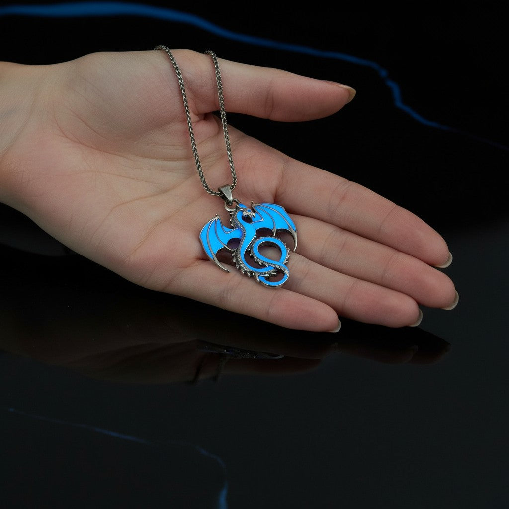 Skyflame Crest --- Nightglyphs Luminescent Necklace
