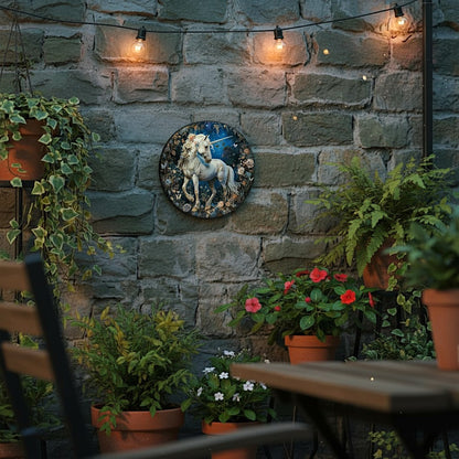 Moonblossom Mare 2D Decorative Aluminum Plaque