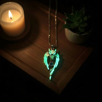 Moonfang Totem --- Nightglyphs Luminescent Necklace