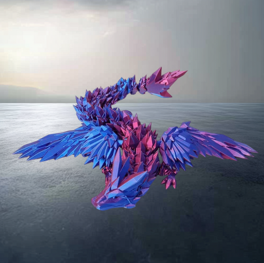 PrismFang Multi-Jointed Crystalline Dragon Figurine