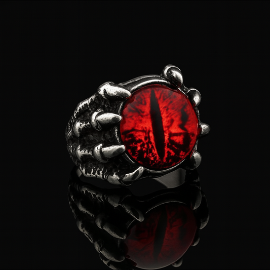 Eye of Varnok Unisex Dragon Claw Eye Ring