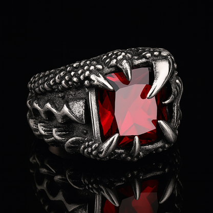 Voidclasp Unisex Dragon Crystal Claw Stainless Steel Ring