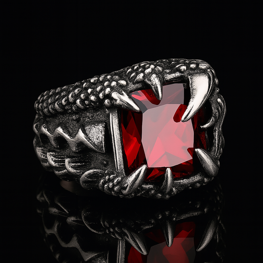 Voidclasp Unisex Dragon Crystal Claw Stainless Steel Ring