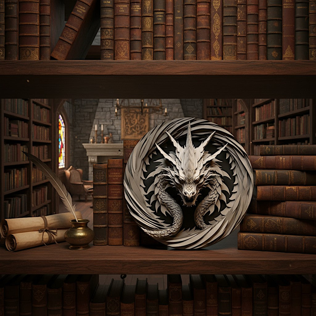 Serrathar the Steelshade 2D Decorative Aluminum Dragon Wall Plaque