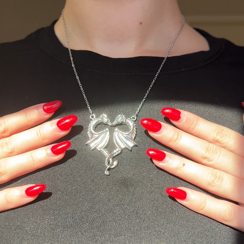 Twilight Vow Stainless Steel Women's Dragon Necklace